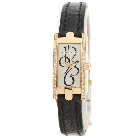 Harry Winston Avenue C Mini Bezel Diamond Watch 18K Pink Gold