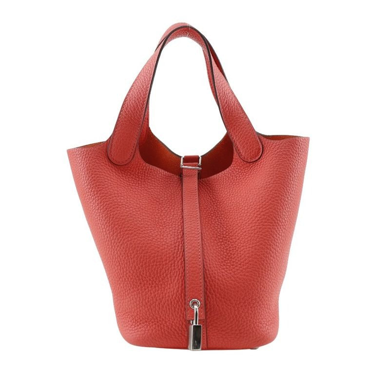 Hermes Picotin Lock 18 PM Taurillon Clemence Rose Texas Pink Silver Hardware