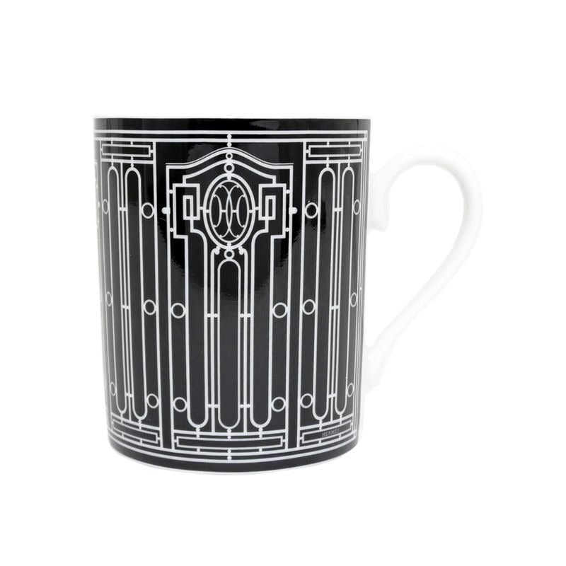 Hermes Mug H DECO Black White Ceramic Tableware Accessories Others