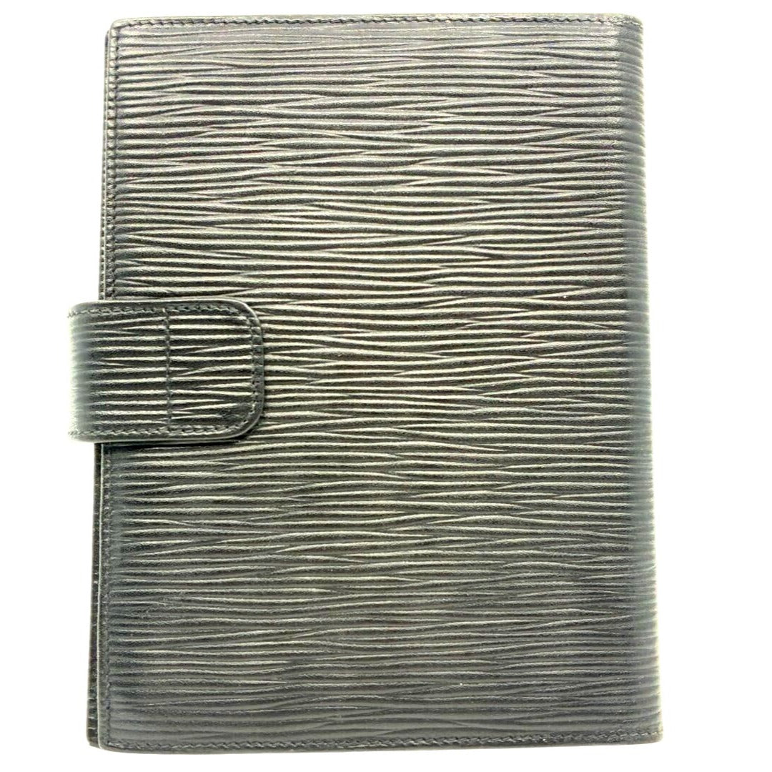 FENDI Epi Leather Agenda Passport Cover Case Notebook Black