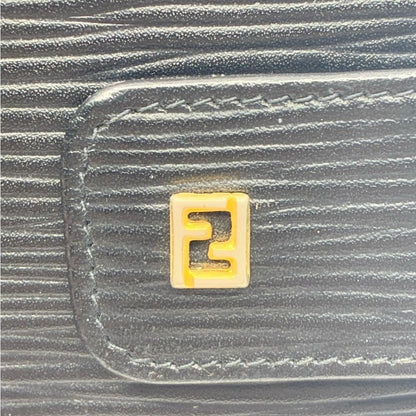 FENDI Epi Leather Agenda Passport Cover Case Notebook Black