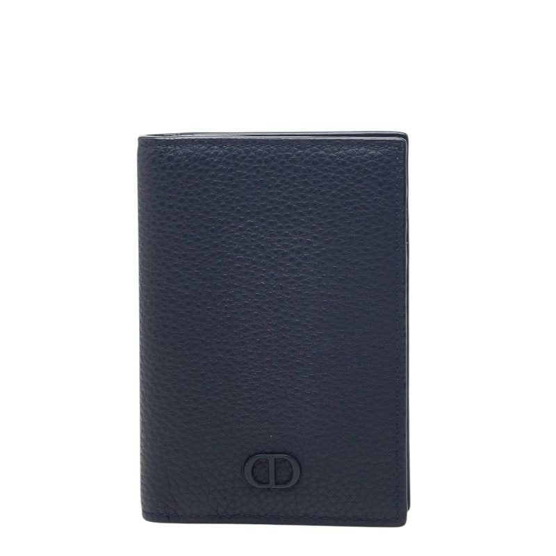 Dior Card Case Navy Leather
