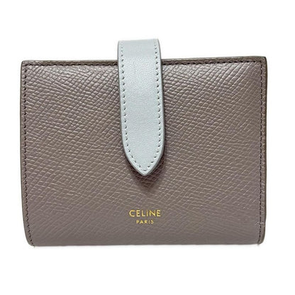 Celine Bifold Wallet Small Strap Wallet 10h263bru10pi Gray-beige And Light Blue