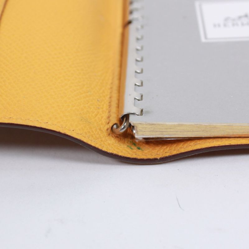 Hermes Agenda GM Leather Yellow And Brown Wallets And Accessories Silver