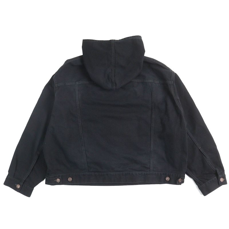 Balenciaga 22AW 719313 Tnw54 Denim Foodie Pull-over Parker 100% Cotton Damaged