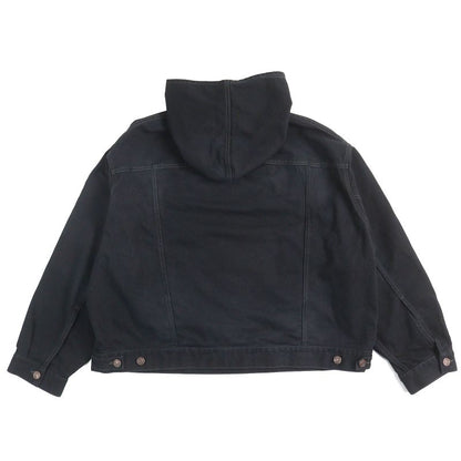 Balenciaga 22AW 719313 Tnw54 Denim Foodie Pull-over Parker 100% Cotton Damaged