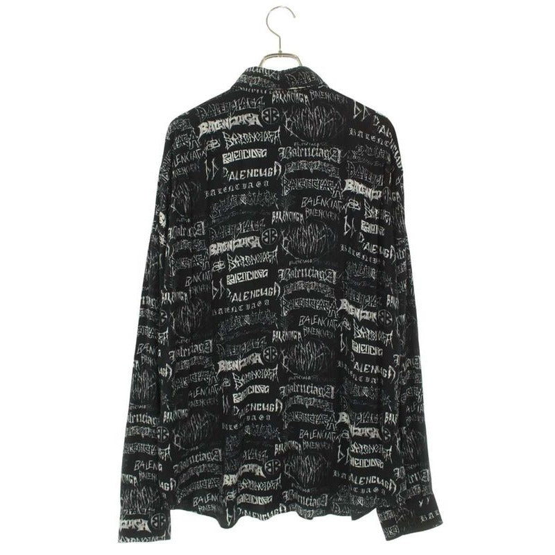 Balenciaga Tple 7 Logo Print Long Sleeve Shirt Men 37 — view 2