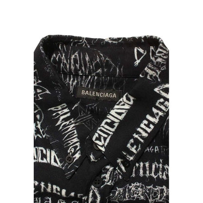 Balenciaga Tple 7 Logo Print Long Sleeve Shirt Men 37 — view 3
