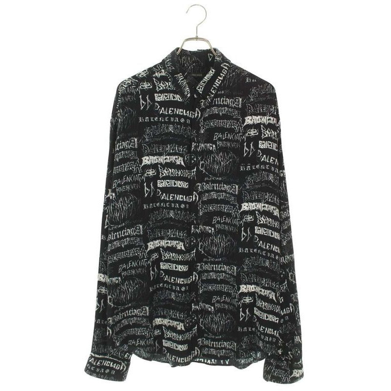 Balenciaga Tple 7 Logo Print Long Sleeve Shirt Men 37