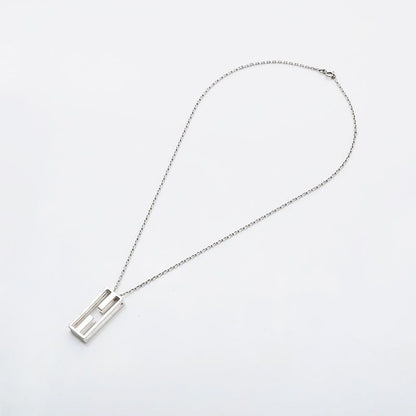 Hermes Necklace Logo Silver