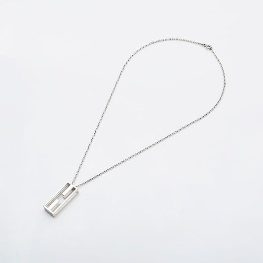 Hermes Necklace Logo Silver