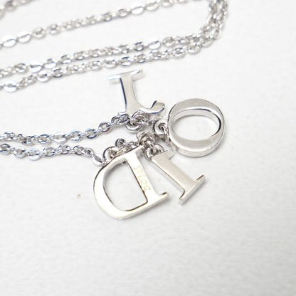 DIOR Necklace Crystal Rhinestone Logo Silver 20250901 Ra5899