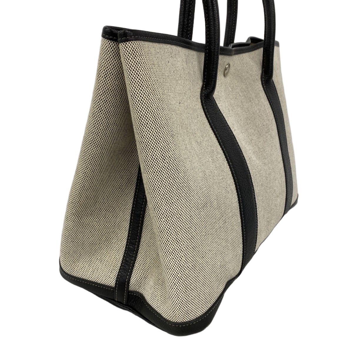 Hermes Tote Garden Party PM Toile Ash Black Beige Silver — view 2