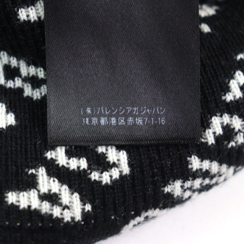 Balenciaga 20AW 641734 Oversized Half Zip Knit Sweater With Logo Pattern