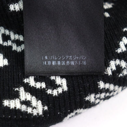 Balenciaga 20AW 641734 Oversized Half Zip Knit Sweater With Logo Pattern