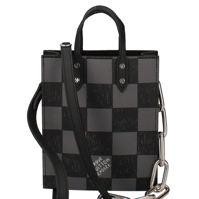 Louis Vuitton Sac Pla XS N60479 Damier Checkerboard Men's Shoulder Bag Black