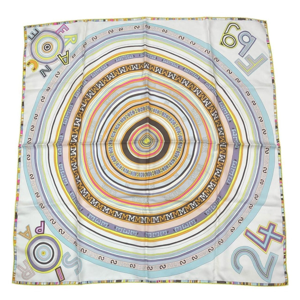 Hermes Scarf Silk Carre 90 France Paris 24 Fbg Multicolor