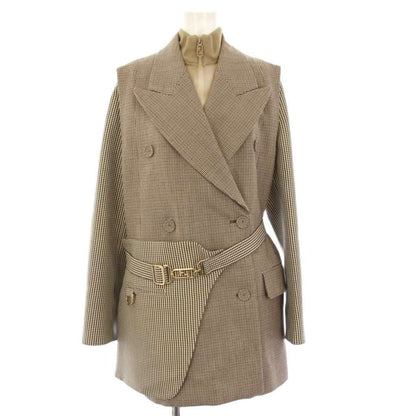 Fendi Multilayer Jacket Ensemble Check 42 Beige Aksm