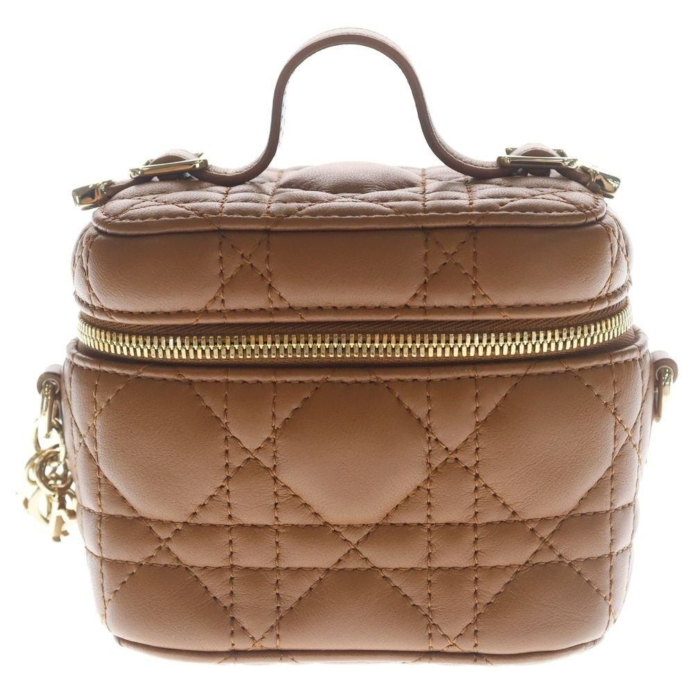 Dior Micro Lady Vanity Case Brown Leather Shoulder Bag