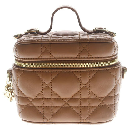 Dior Micro Lady Vanity Case Brown Leather Shoulder Bag