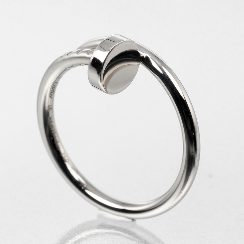Cartier Juste Un Clou Small Model 18kwhite Gold #6 Ladies 3.27g Ring