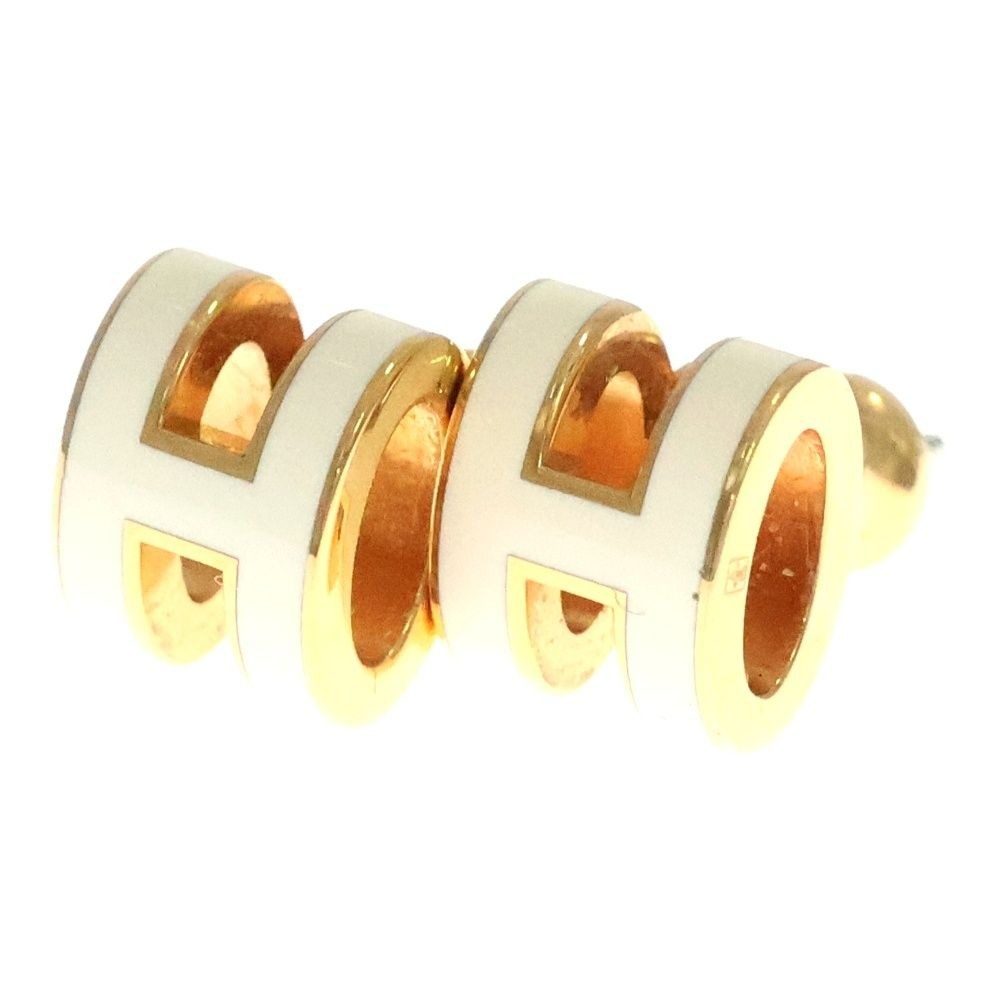 Hermes Pop Earrings White Gold