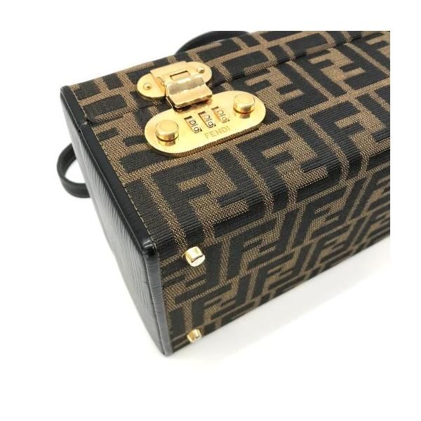 Fendi Zucca Trunk Vanity 2-Way Hand Bag Brown