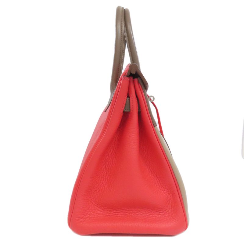 Hermes Birkin 30 Cazac Silver Hardware Handbag Taurillon Swift Women