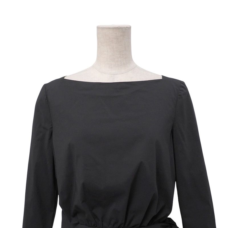 Prada Blouse Size 40 Belted Cubic Sleeve Shirt Black 20251009 Ra6259