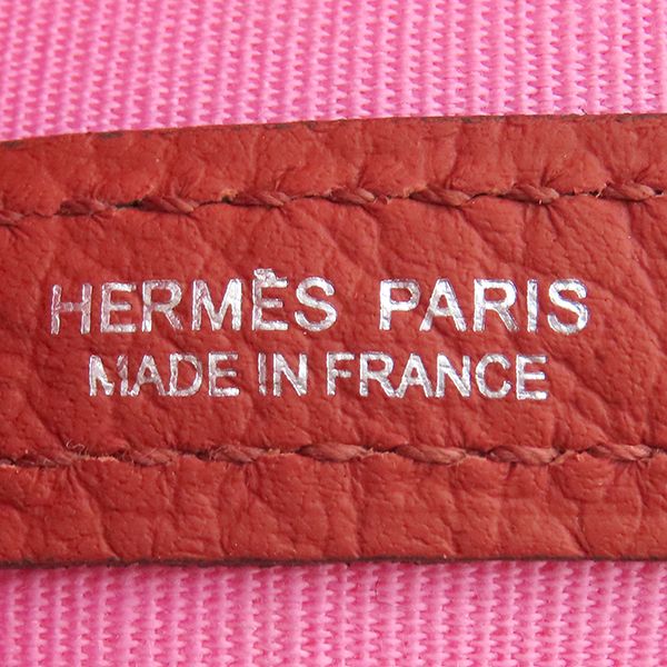 Hermes Tote Garden Party TPM Toile Officier Vache Country Pink and Rouge