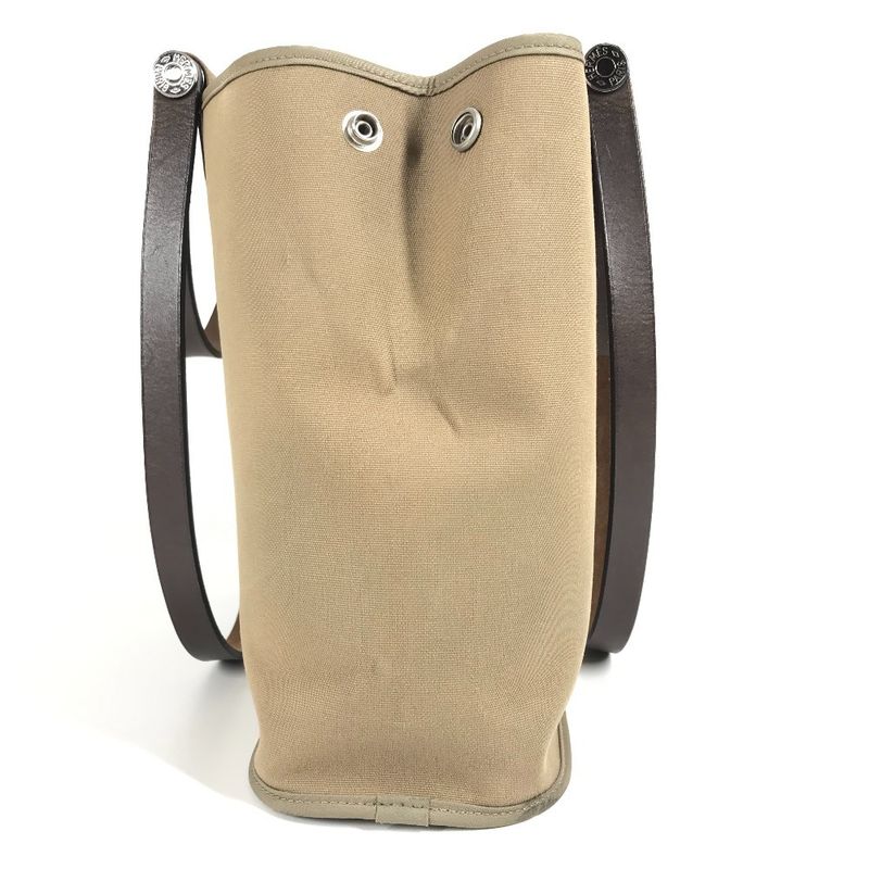 Hermes Shoulder Bag Kabak PM Kabak PM Leather / Canvas Etoupes Brown