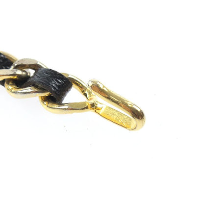 Chanel Belt Lion Chain Leather Gold X Black