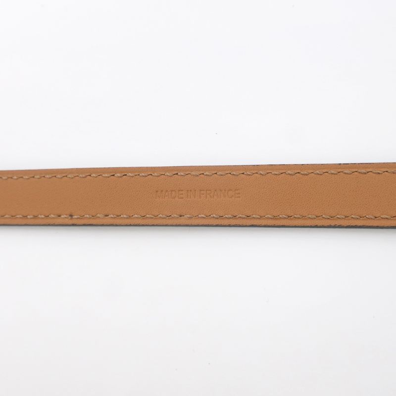 Hermes Leather Bracelet Trench Black Silver-hardware U Engraved Size T5