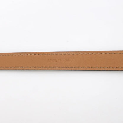 Hermes Leather Bracelet Trench Black Silver-hardware U Engraved Size T5