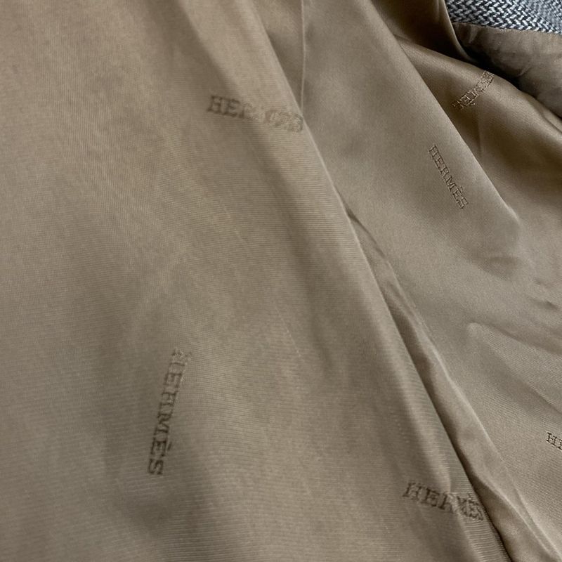 Hermes Coat Size 52 Men - Pt9201 Dark Brown And Ivory Long Sleeves / Chester /