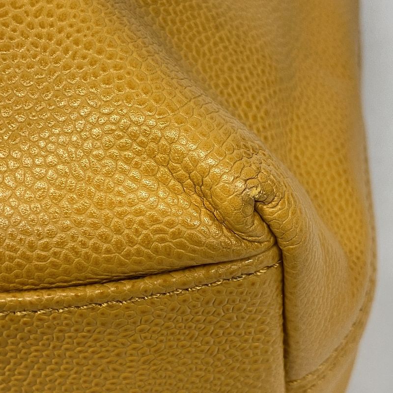 Chanel Tote Bag Caviar Skin Orange Gold Hardware Women