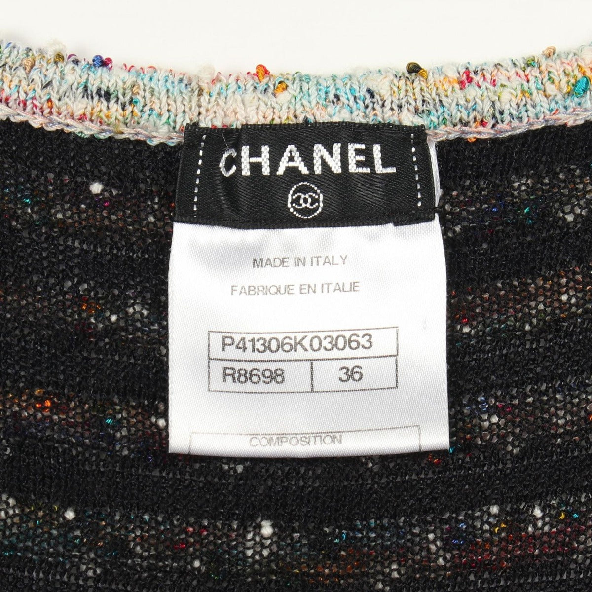 Chanel Dress Tweed Rayon Cotton Navy Multicolor — view 3