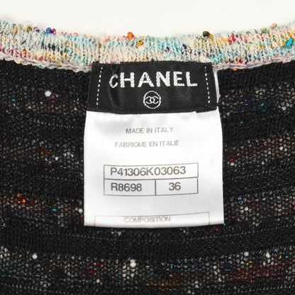 Chanel Dress Tweed Rayon Cotton Navy Multicolor — view 3