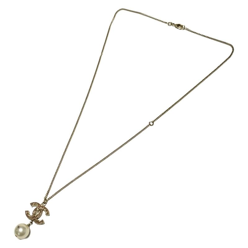 Chanel Necklace Coco Mark Pink Gold And Ivory