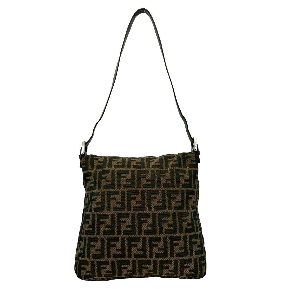 Fendi Mamma Bucket Zucca FF Pattern Logo Canvas Leather One Shoulder Bag — view 3