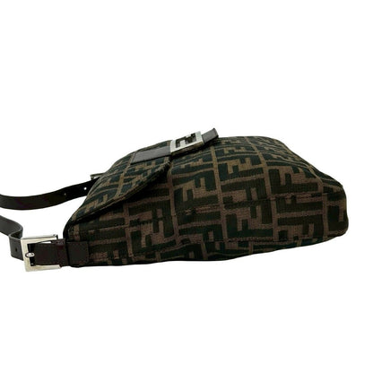 Fendi Mamma Bucket Zucca FF Pattern Logo Canvas Leather One Shoulder Bag — view 5