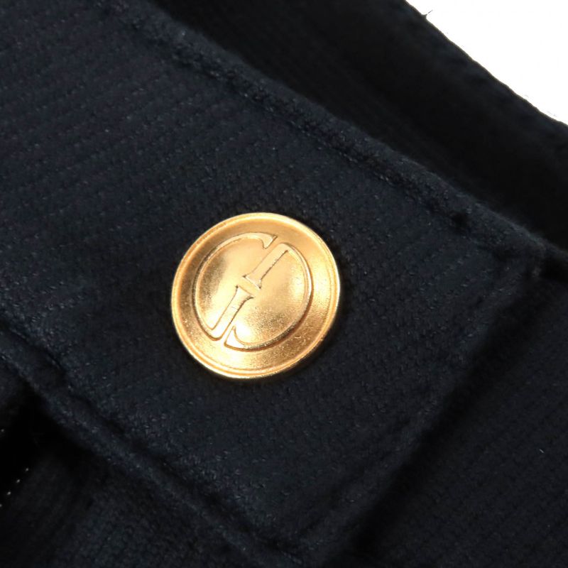 Gucci Cotton Tom Ford Period Logo Button Side Zip Denim Skirt Blackish 40 Made