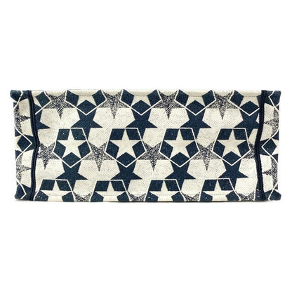 Dior/christian Dior Tote Bag Book Tote Large Bag Navy And White Star (star)