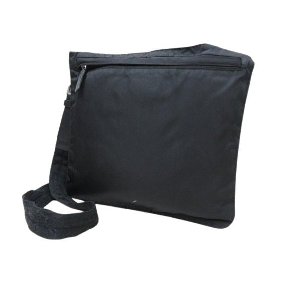 Prada Shoulder Bag Triangle Logo Black Nylon Leather — view 3