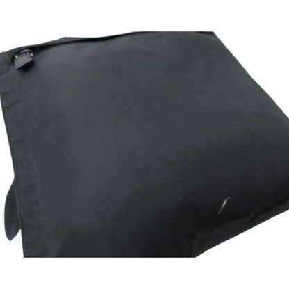 Prada Shoulder Bag Triangle Logo Black Nylon Leather — view 4