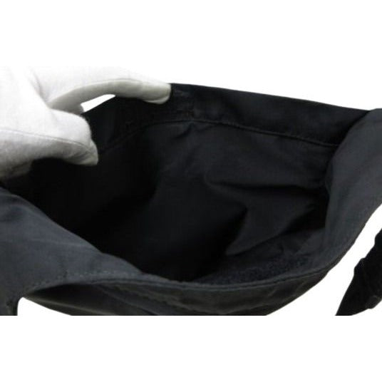 Prada Shoulder Bag Triangle Logo Black Nylon Leather — view 9