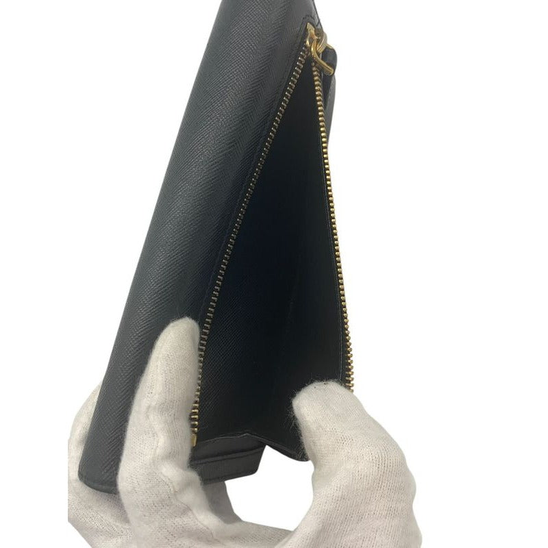 Prada Bifold Long Wallet 1 M1132 Saffiano Leather Ribbon Nero Black 2589 — view 14