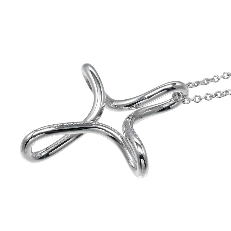 Tiffany & Co Open Cross Silver 925 Ladies 3.28g Necklace