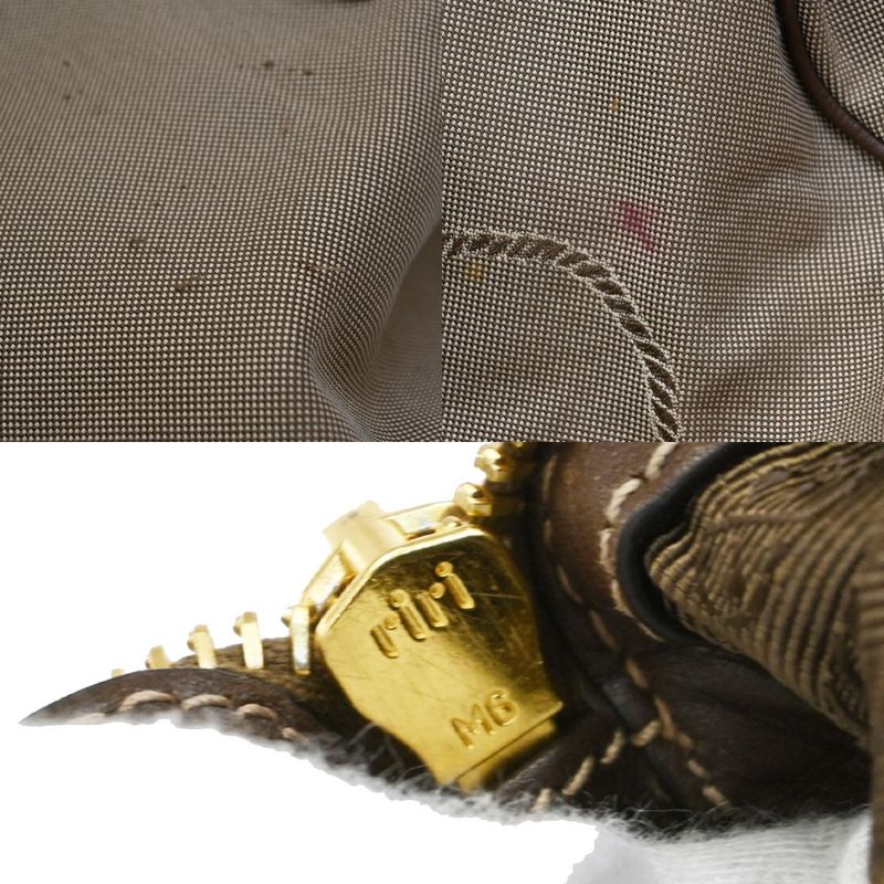 Prada Shoulder Hand Bag 2way Canvas Leather Brown 31ka941