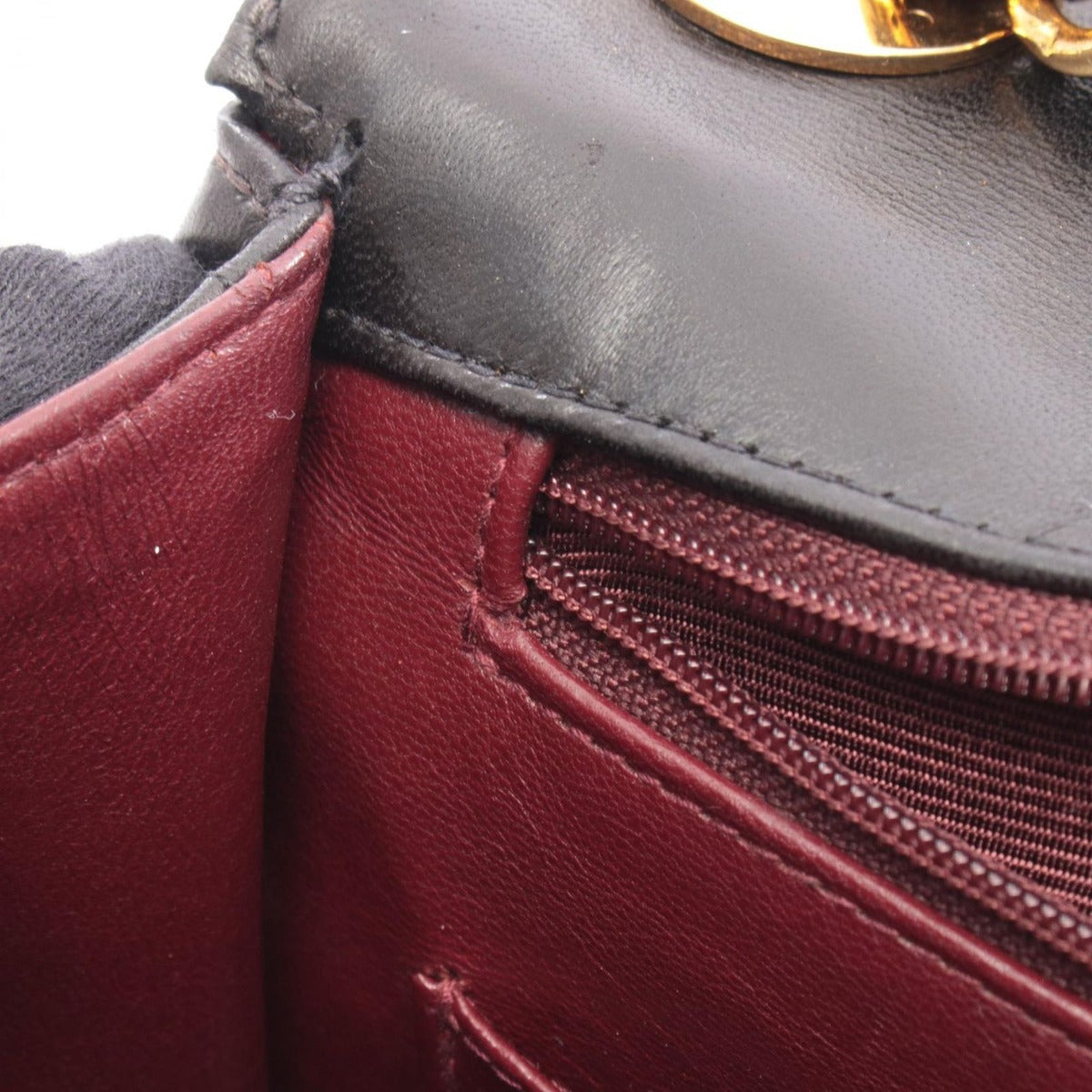 Chanel Shoulder Bag Bias Stitch CC Logo Black Lambskin — view 7